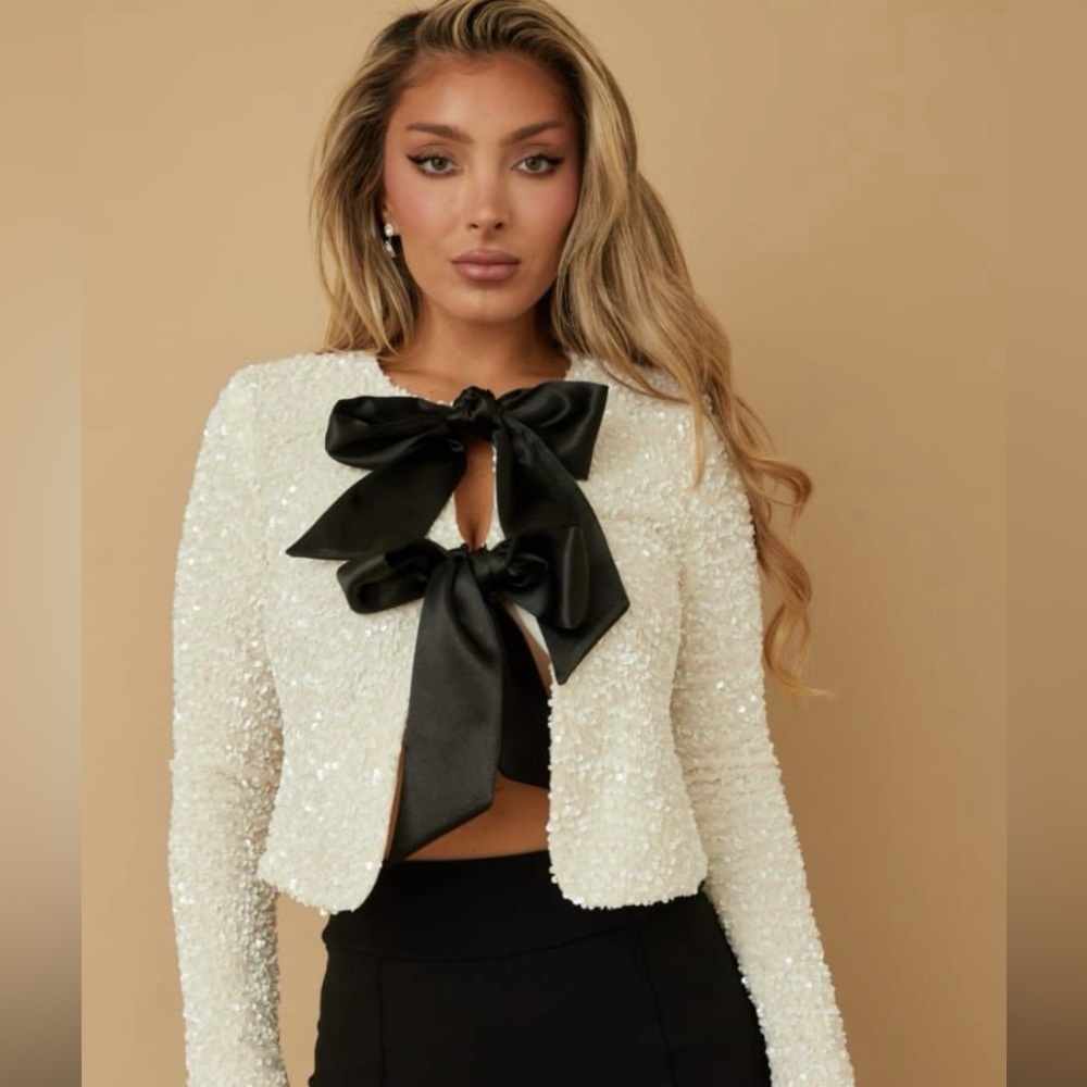 Sequin ribbon jacket